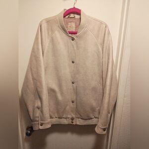We The Free Beige Bomber Jacket
